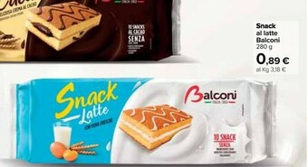 Carrefour Balconi Snack Al Latte offerta