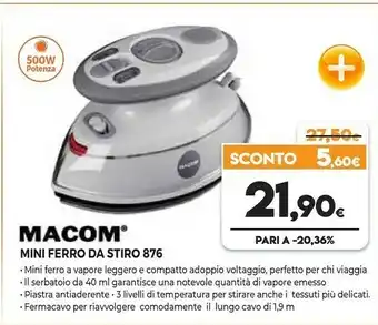 Expert MACOM MINI FERRO DA STIRO 879 offerta