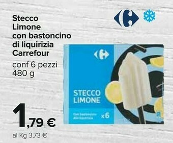 Carrefour Carrefour - Stecco Limone Con Bastoncino Di Liquirizia 480 G(ml) offerta