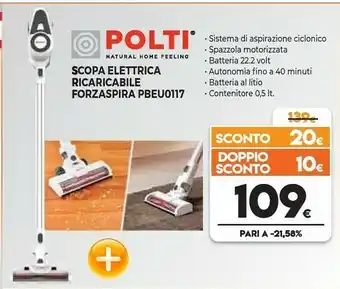 Expert Polti Scopa Elettrica Ricaricabile Forzaspira PBEU0117 offerta