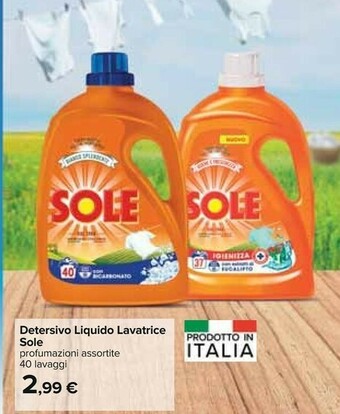 Carrefour Sole Detersivo Liquido Lavatrice Con Bicarbonato offerta