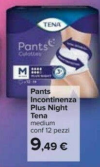 Carrefour Tena Pants Incontinenza Plus Night offerta