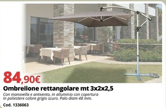 Brico Io Ombrellone Rettangolare Mt 3x2x2,5 offerta