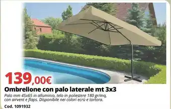 Brico Io Ombrellone Con Palo Laterale Mt3x3 offerta
