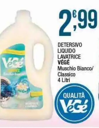 Végé Detersivo Liquido lavatrice muschio bianco/classico 4 Litri