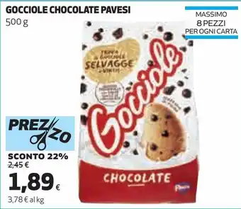 Coop Gocciole chocolate pavesi offerta