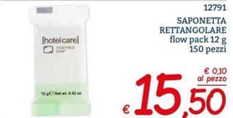 Saponetta Rettangolare flow pack 12 g 150 pezzi