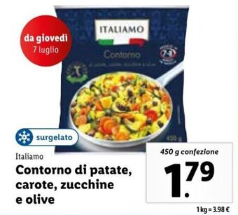 Lidl Italiamo Contorno di patate, carote, zucchine e olive 450 g offerta