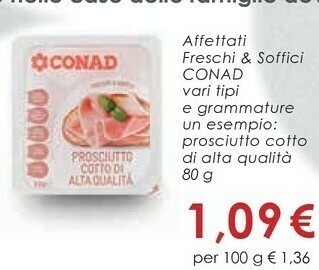 Conad Prosciutto cotto offerta