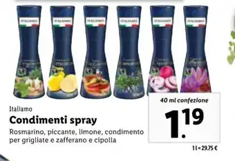 Lidl Italiamo Condimenti spray 40 ml offerta