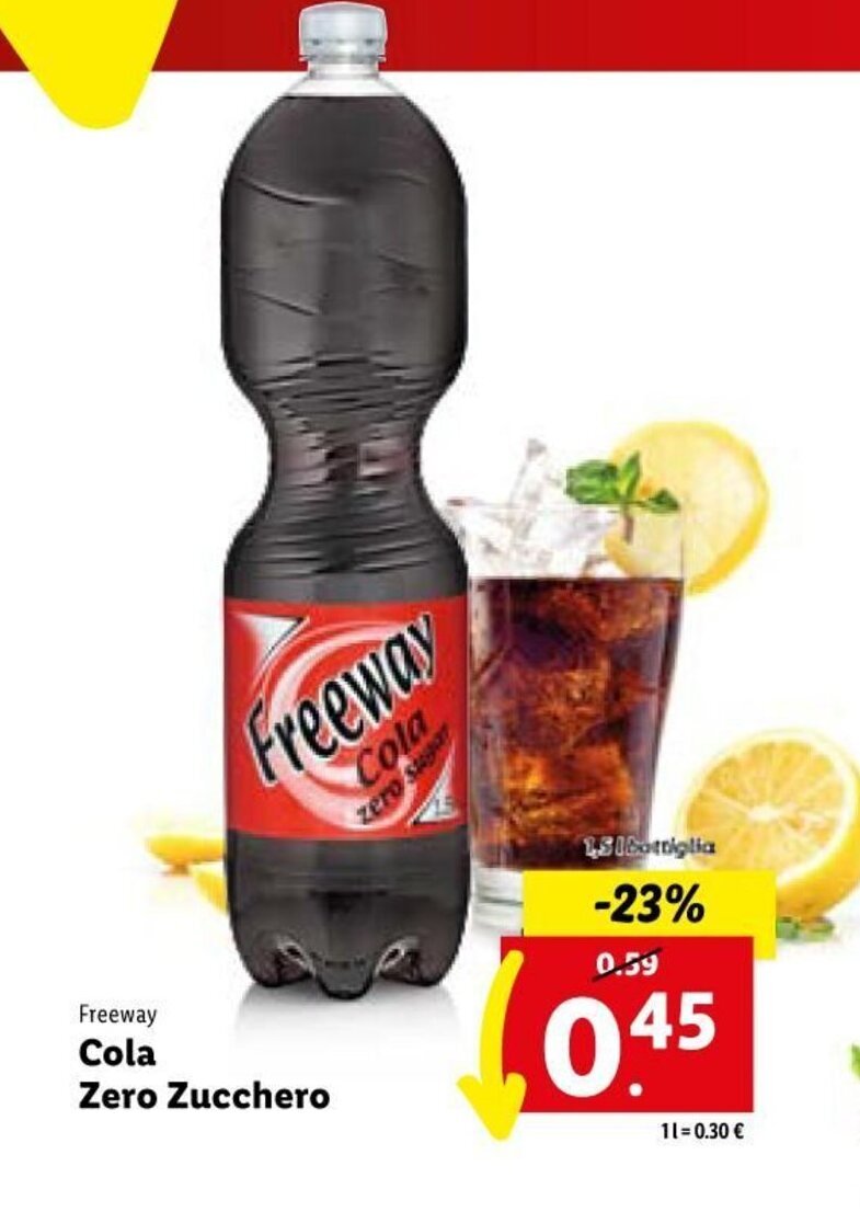 Freeway Cola Zero Zucchero 1,5 l offerta di Lidl