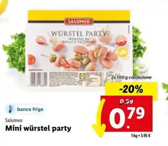 Lidl Salumeo Mini Würstel party 2x 100 g offerta