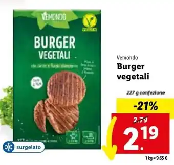 Lidl Vemondo Burger vegetali 227 g offerta