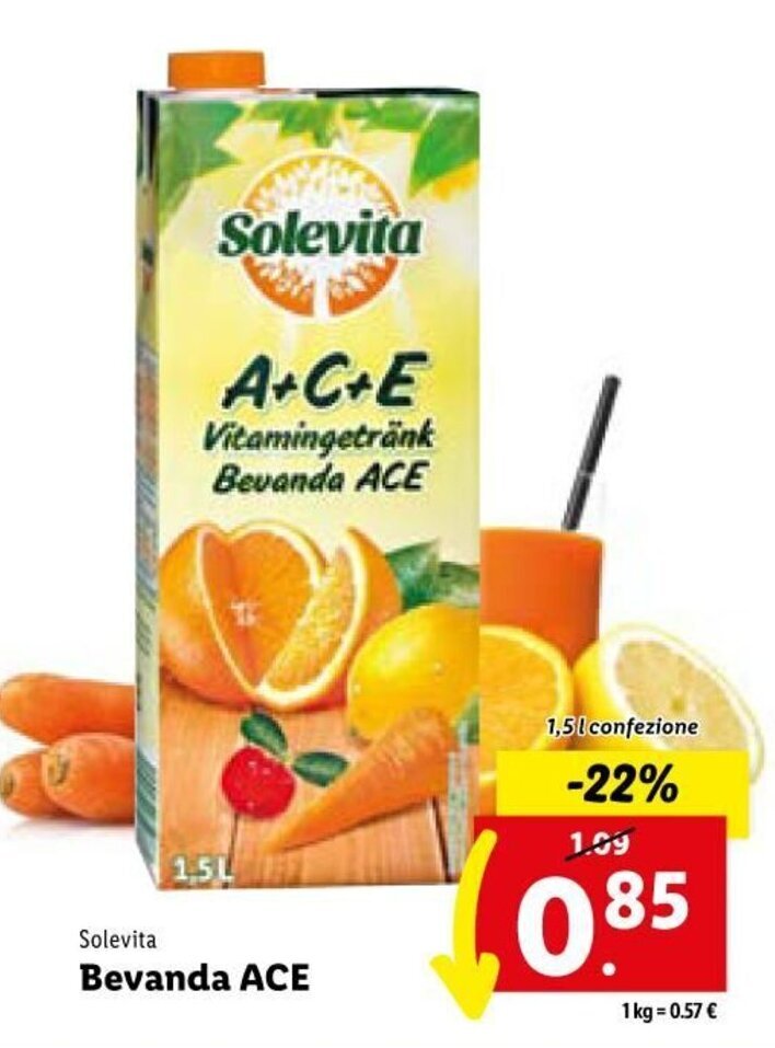 Solevita Bevanda ACE 1,5 l offerta di Lidl
