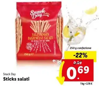 Lidl Snack Day Sticks salati 250 g offerta