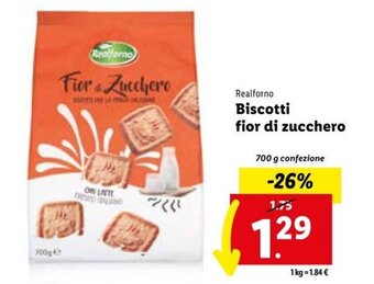Lidl Realforno Biscotti fior di zucchero 700 g offerta
