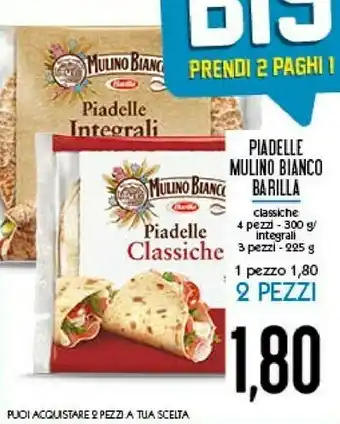 Conad Mulino Bianco Piadine offerta