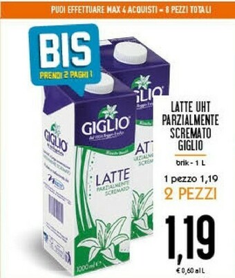 Conad Giglio Latte parzialmente scremato offerta