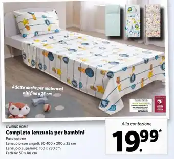 Lidl Livarno Home Completo lenzuola per bambini offerta