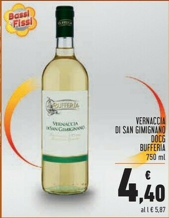 Conad Bufferìa Vernaccia Di San Gimignano Docg offerta