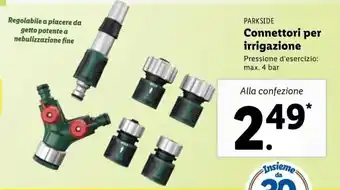Lidl Parkside Connettori per irrigazione 4 bar offerta