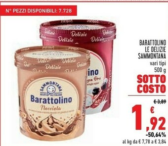 Conad Sammontana Barattolino Delizie Stracciatella 500 G(ml) offerta