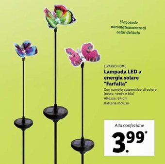 Lidl Livarno Home Lampada LED a energia solare "Farfalla" offerta