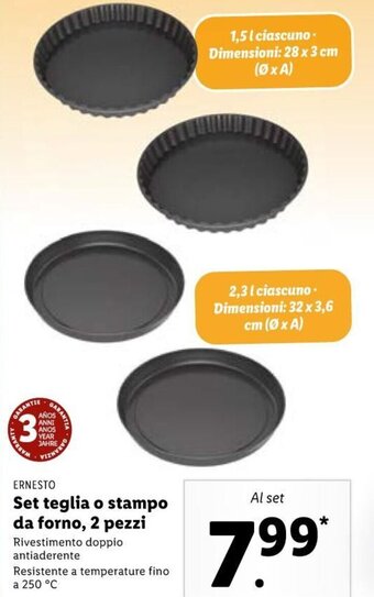 Lidl Ernesto Set teglia o stampo da forno, 2 pezzi offerta
