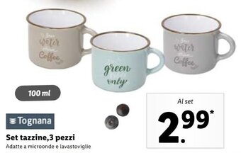 Lidl Tognana Set tazzine, 3 pezzi offerta