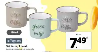 Lidl Tognana Set tazze, 3 pezzi offerta