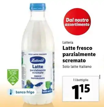 Lidl Latteria Latte fresco parzialmente scremato 1 l offerta