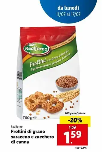 Lidl Frollini di grano saraceno e zucchero di canna offerta