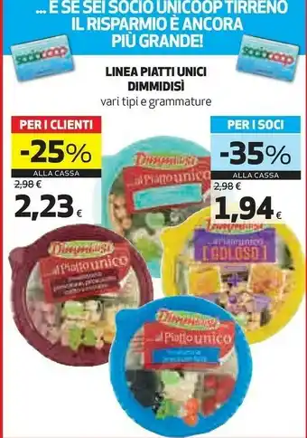 Coop Dimmidis Linea Piatti Unici offerta