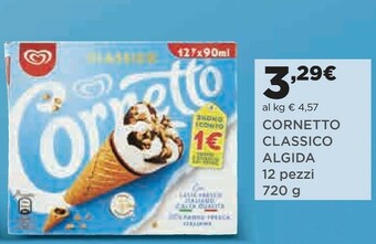 Coop Algida Cornetto Classico Con Latte Fresco Italiano Di Alta Qualità 60 G 720 G(ml) offerta