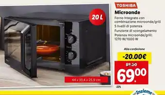 Lidl Microonde toshiba offerta