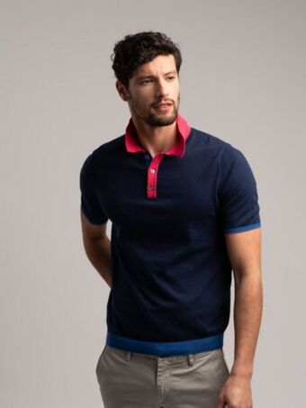 Invidia Maglia uomo stile polo a mezza manica realizzata in puro cotone lavorato a maglia offerta