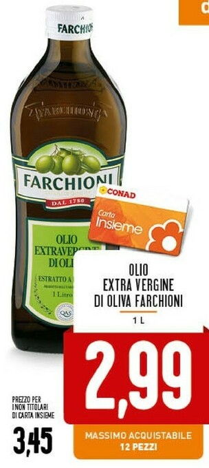 Conad Farchioni Olio Extra Vergine Di Oliva 1000 G(ml) offerta