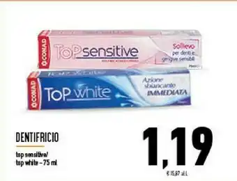 Conad Conad Dentifricio Top Sensitive 75 Ml offerta
