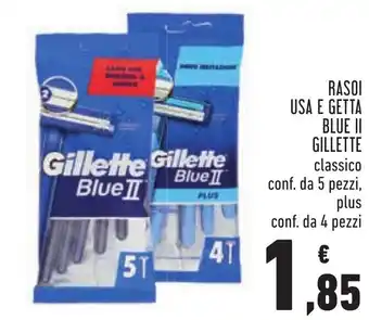 Conad Superstore Gillette Rasoi Usa e Getta Blue II classico conf. da 5 pezzi, plus conf. da 4 pezzi offerta