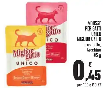 Conad Superstore Miglior Gatto Mousse per Gatti Unico prosciutto, tacchino 85 g offerta