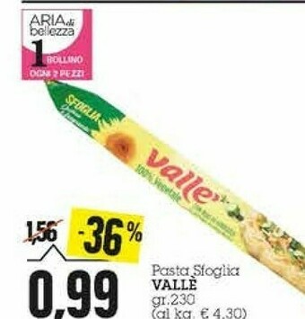 Emi Supermercati Vallè Pasta sfoglia offerta
