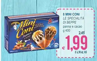 MD Discount Le Specialità Di Beppe 8 Mini Coni Panna E Cacao offerta