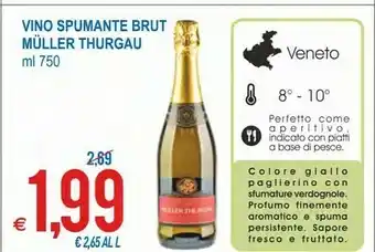 MD Discount Brut Vino Spumante Brut Muller Thurgau offerta