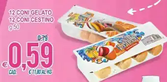 MD Discount 12 Coni Gelato 12 Coni Cestino offerta
