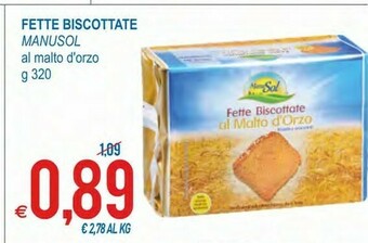 MD Discount ManuSol Fette Biscottate Al Malto D'Orzo 320 G(ml) offerta
