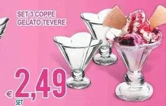 MD Discount Set 3 Coppe Gelato Tevere offerta