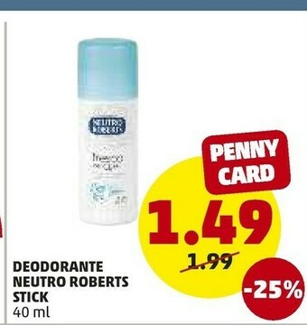PENNY Neutro Roberts Deodorante Stick offerta