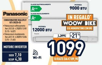 Unieuro Panasonic Condizionatore Dualsplit Kit 41RZ25+35 offerta