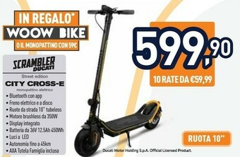 Unieuro Ducati City Cross-E 25 Km/h Nero, Giallo offerta
