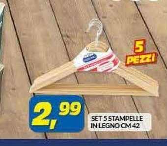 Risparmio Casa Set 5 Stampelle In Legno offerta